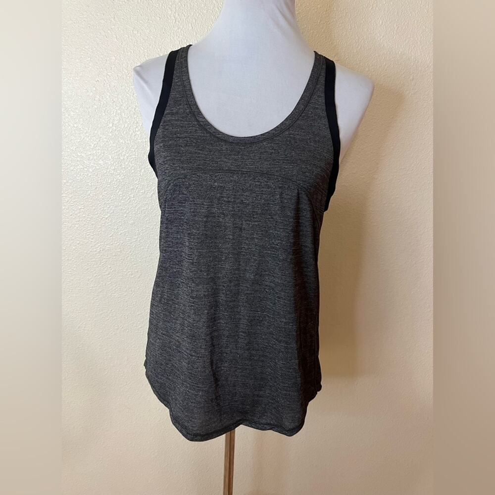 Lululemon black grey scoopneck sleeveless Racerback tank top SMALL